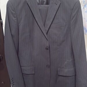 Classic Black Pinstripe Men's Blazer